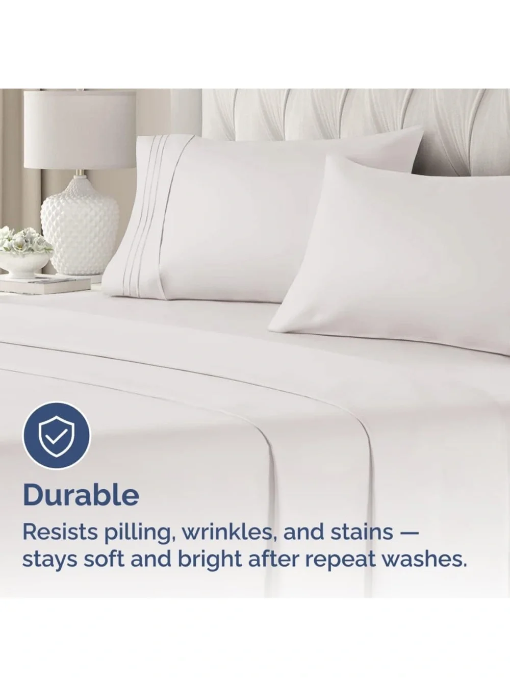 Set of 2 Cotton Pillowcases in Light Gray — Soft Hotel-Style Finish